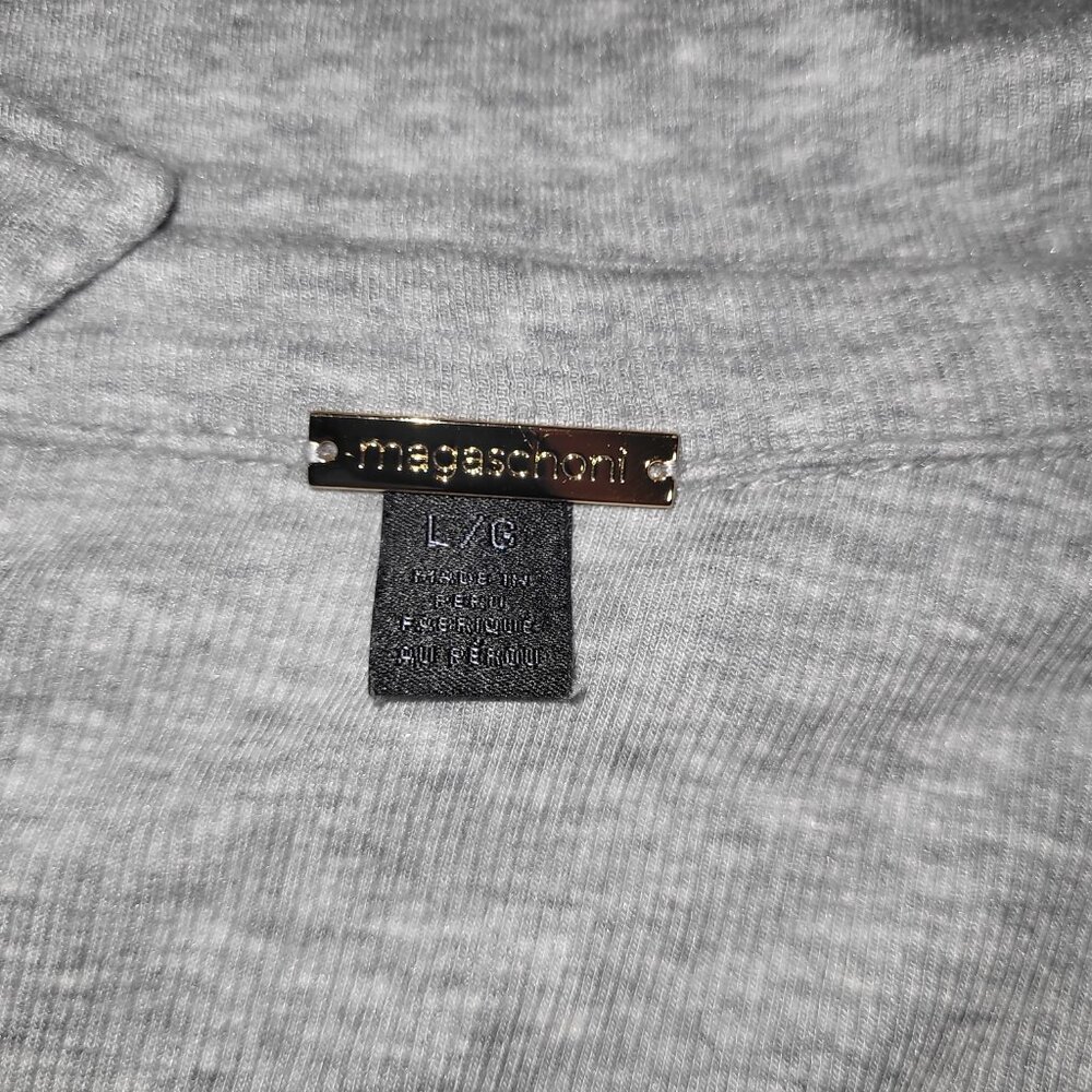 Magaschoni collared V-neck sweater Gray Size L  Long Sleeve - Picture 2 of 5